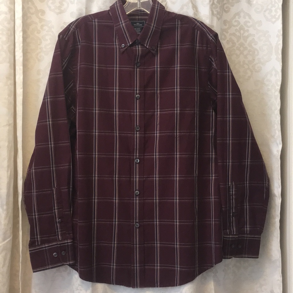 Dockers burgundy plaid button down